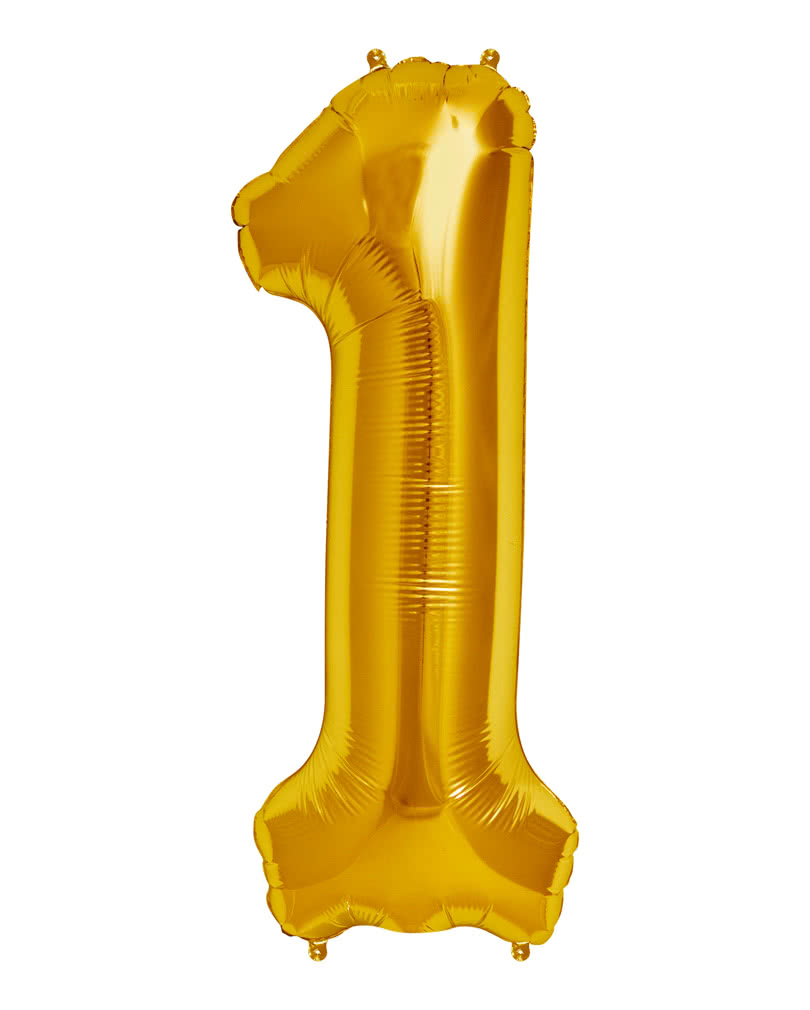 Folienballon Zahl 1 Gold