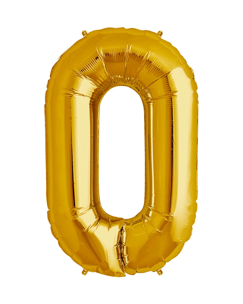 Folienballon Zahl 0 Gold