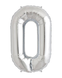 Folienballon Zahl 0 Silber