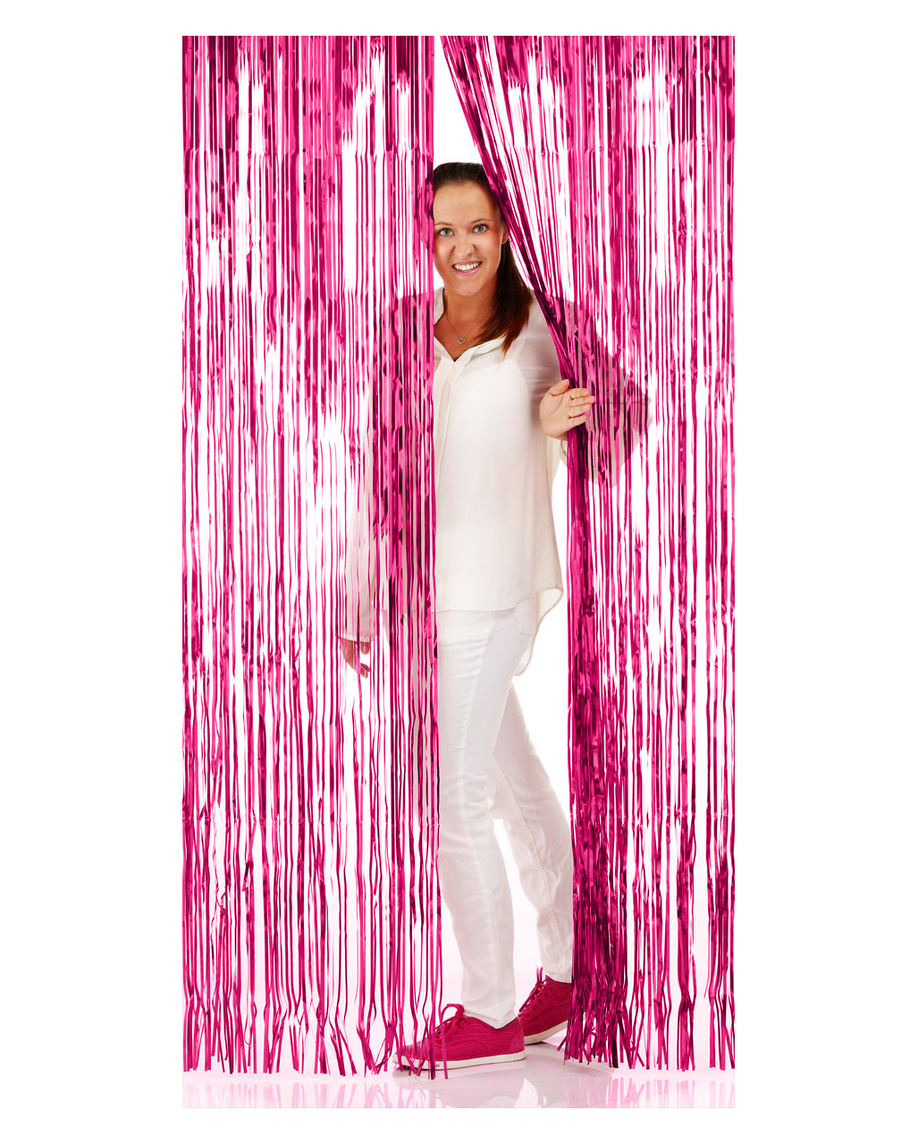 Fransen-Türvorhang Folie pink 1x2m