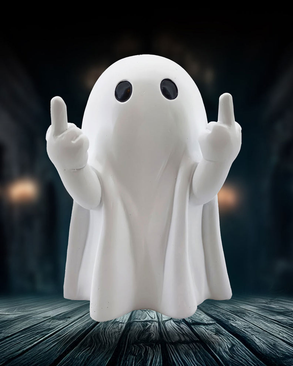 Freches Weißes Gespenst mit Mittelfinger Pose 12,5cm