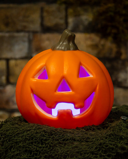 Freundlicher Halloween Kürbis mit Licht 12cm