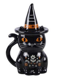 Frightful Folk – "Black Cat" Mug With Lid, 19 Cm
