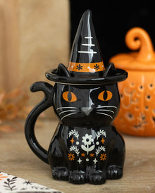 Frightful Folk – "Black Cat" Mug With Lid, 19 Cm
