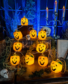 Halloween Jack O'Lantern Lichterkette mit 10 LEDs