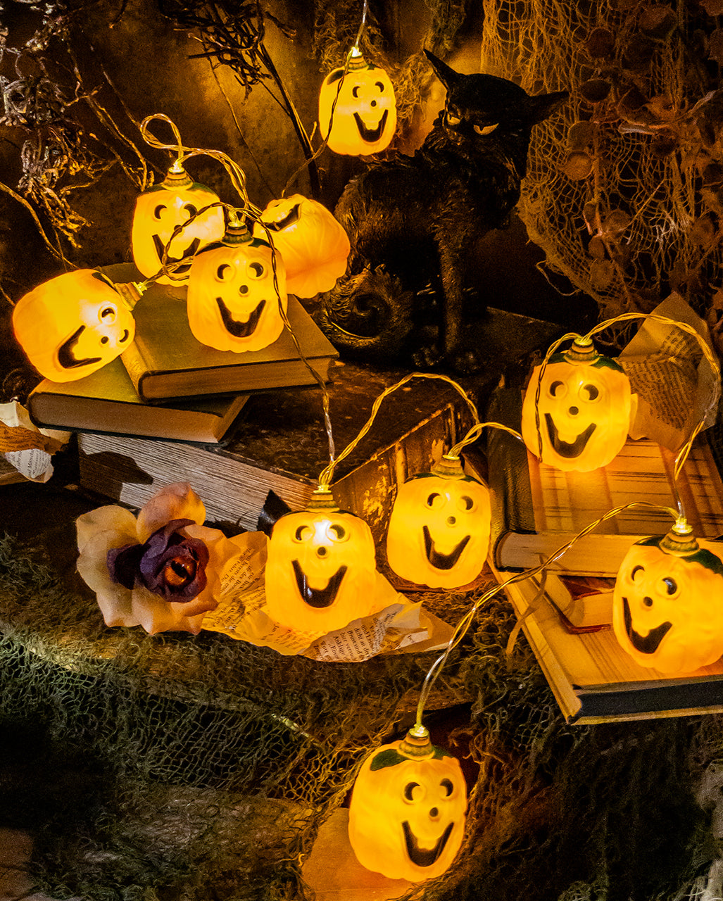 Halloween Jack O'Lantern Lichterkette mit 10 LEDs