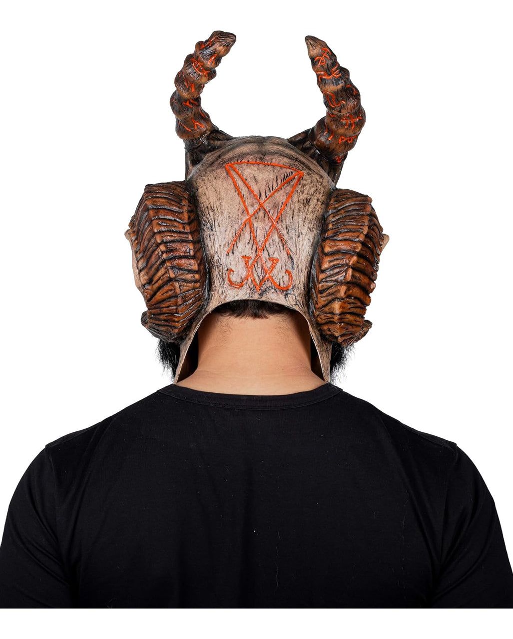 Maschera da diavolo Abadon con corna e barba