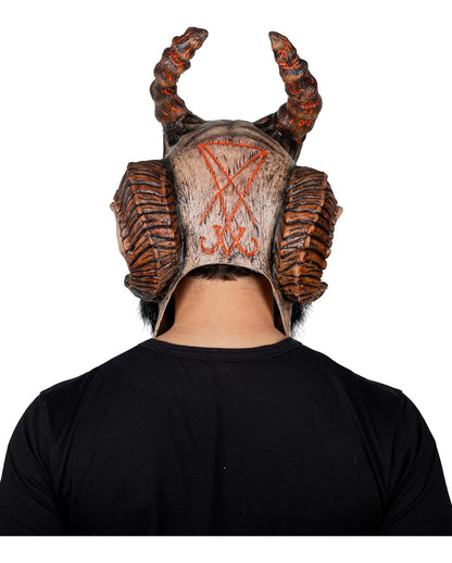 Maschera da diavolo Abadon con corna e barba