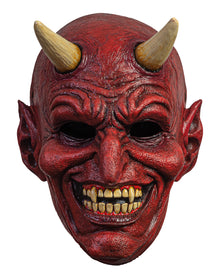 Máscara Del Diablo Rojo Con Cuernos