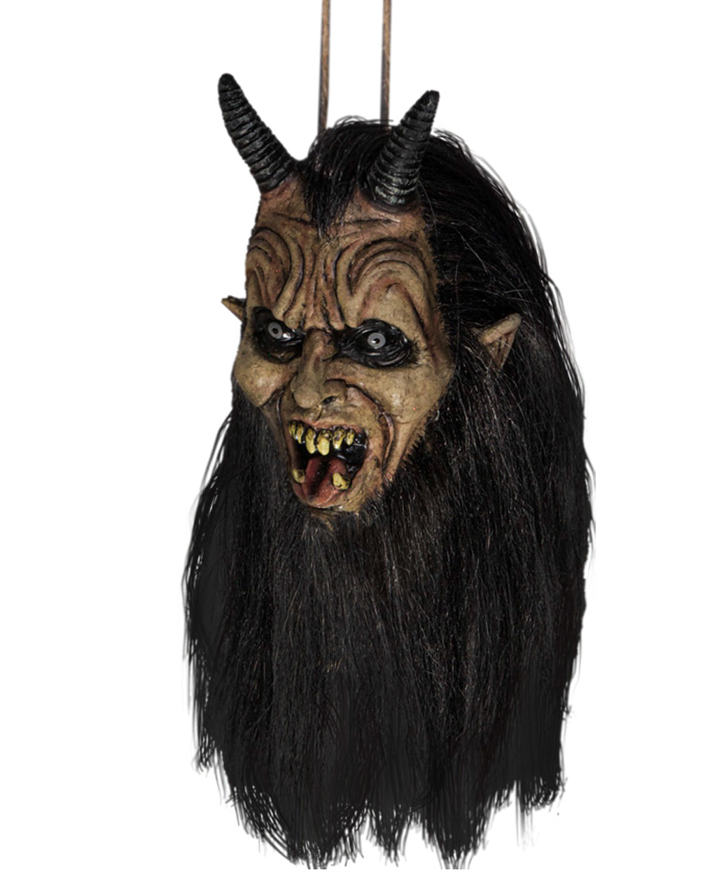 Krampus with Horns Mini Shrunken Head, 16 cm