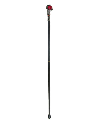 Gehstock mit Drachenklaue & roter Glaskugel 95cm