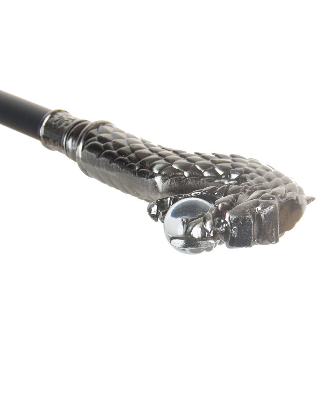 Bastón Dragón Plateado Con Ojos Rojos