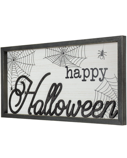 Happy Halloween Relief Bild mit Holzrahmen 60x30cm