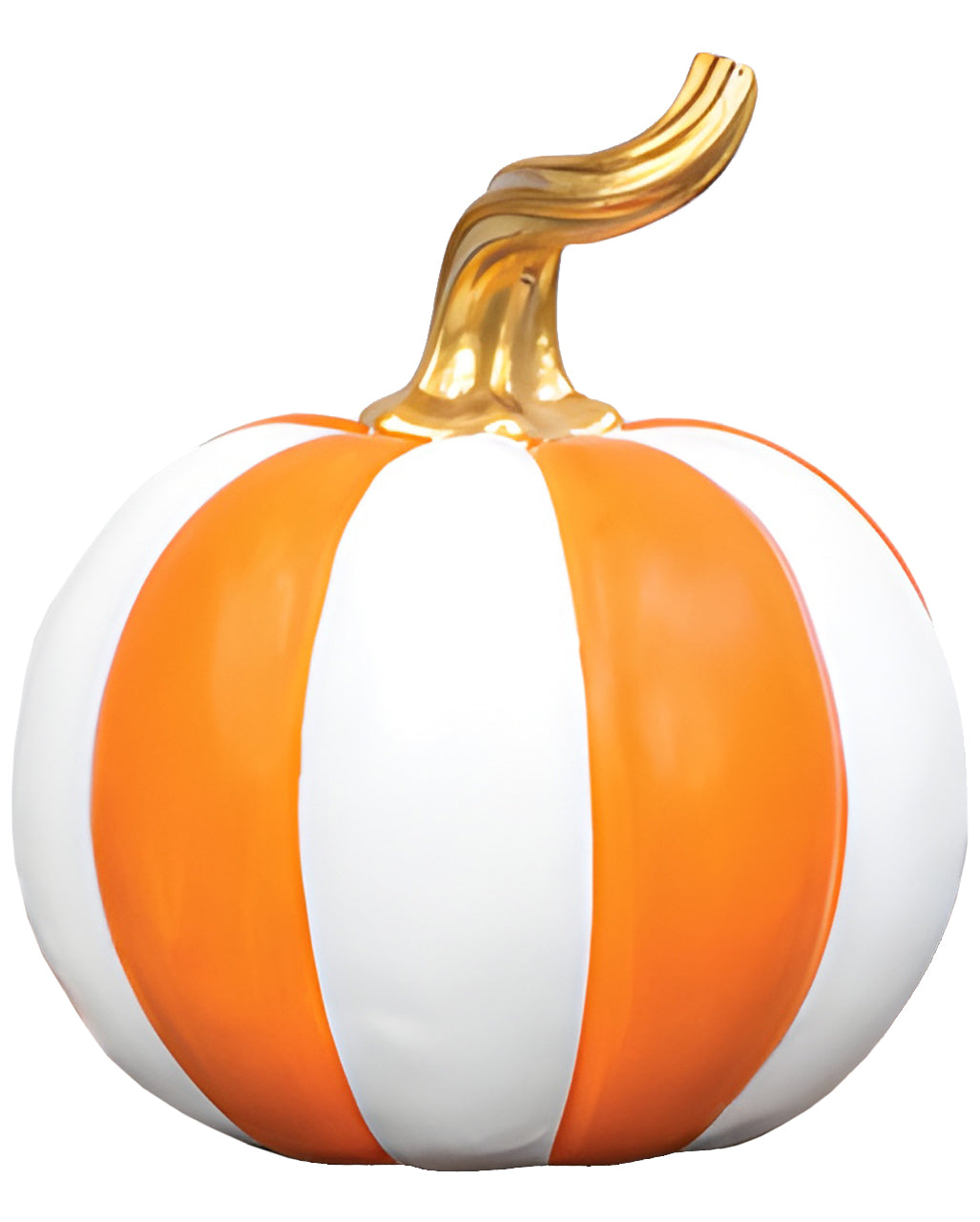 Gestreifter Halloween Kürbis Orange-Weiß