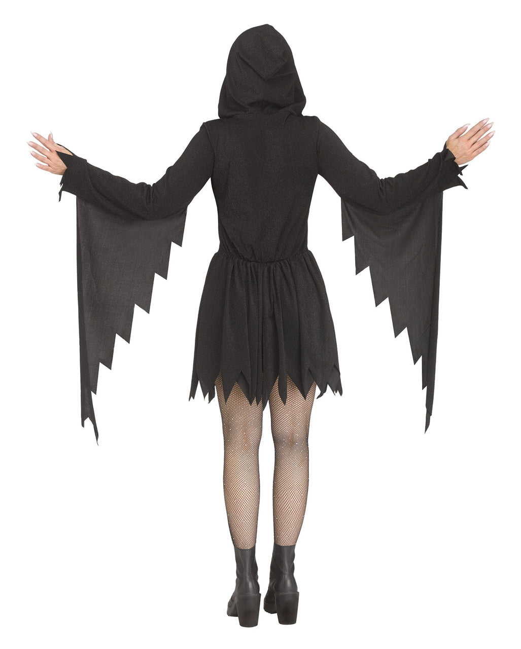 Ghost Face Black Glitter Women's Costume with Mask
