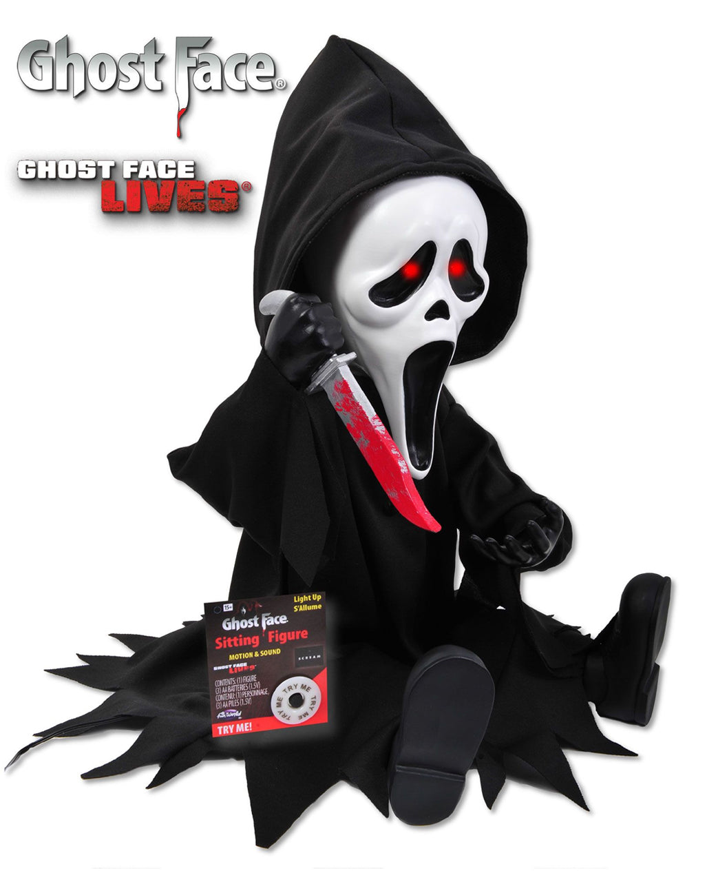 Ghostface Animatronic mit Licht, Ton & Bewegung 28cm