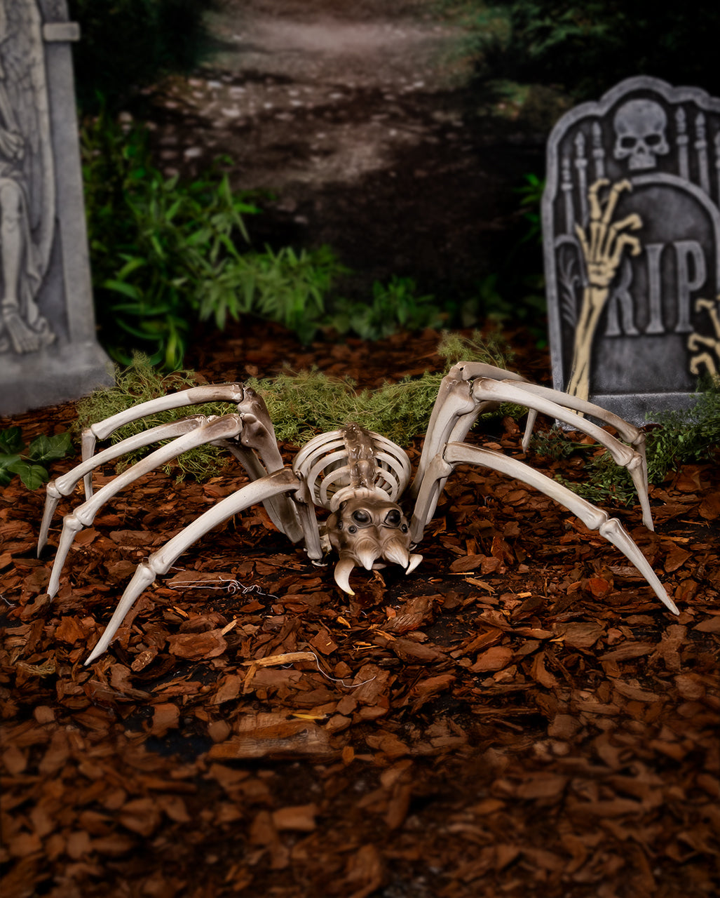 Gigantic Skeleton Spider As Halloween Decoration 82cm