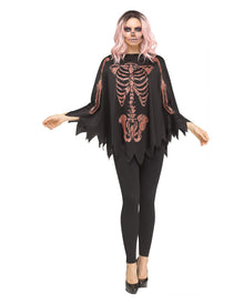 Skelett Glitzer Poncho Rosé Gold