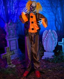 Gnarly Doodle Horror Clown mit Bewegung, Licht & Sound 163cm