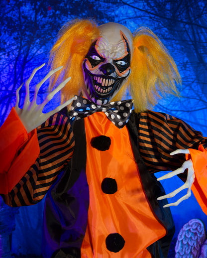 Gnarly Doodle Horror Clown With Movement, Light & Sound 163cm