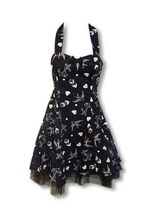 Rockabilly Tattoo Kleid schwarz weiß