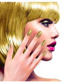Glitzer Fingernägel Gold 12 St.