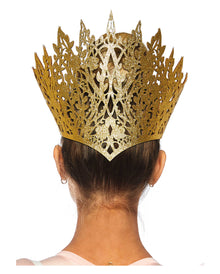 Goldene Glitzer Krone mit Juwel