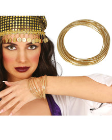 Golden Bracelet Made From 20 Fine Metal Rings