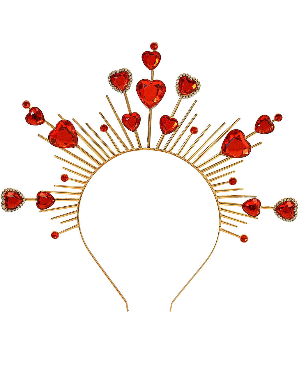 Goldenes Diadem mit roten Herzen