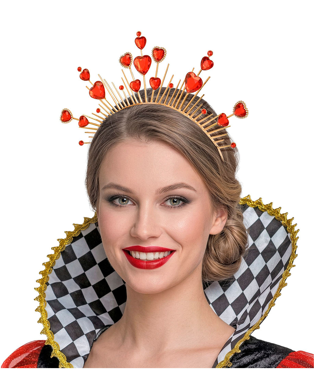 Goldenes Diadem mit roten Herzen