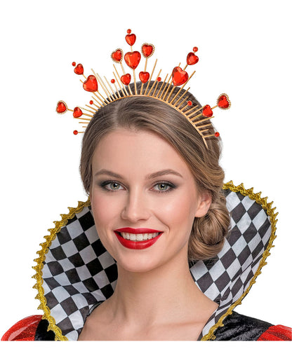 Goldenes Diadem mit roten Herzen
