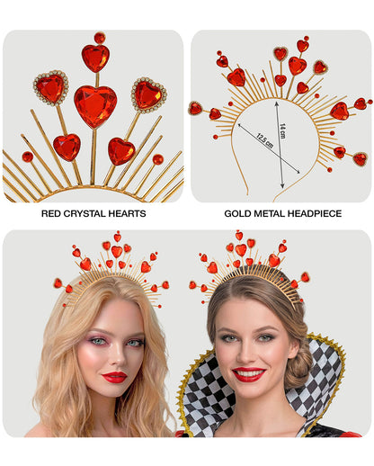 Goldenes Diadem mit roten Herzen