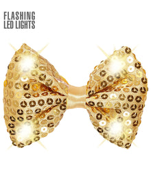 LED Pailletten Fliege Gold