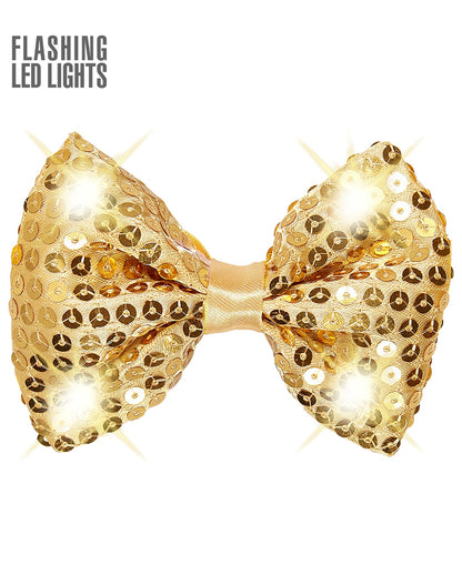 LED Pailletten Fliege Gold