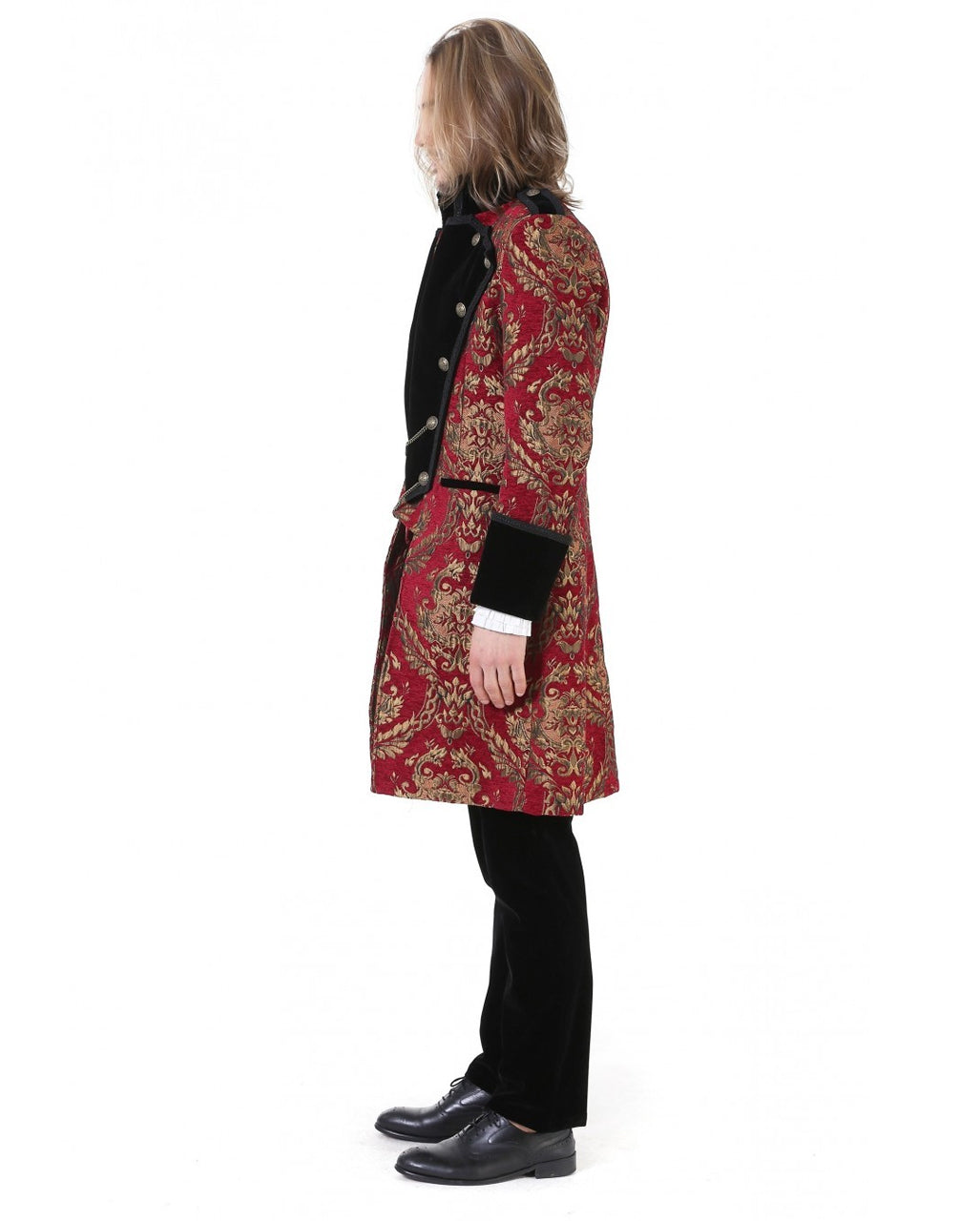Gothic Aristokrat Herren Mantel Gold Rot