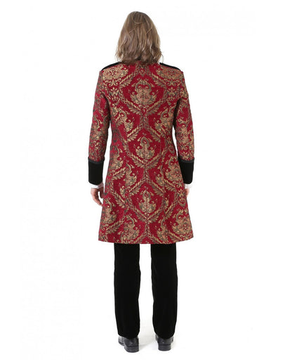Gothic Aristokrat Herren Mantel Gold Rot