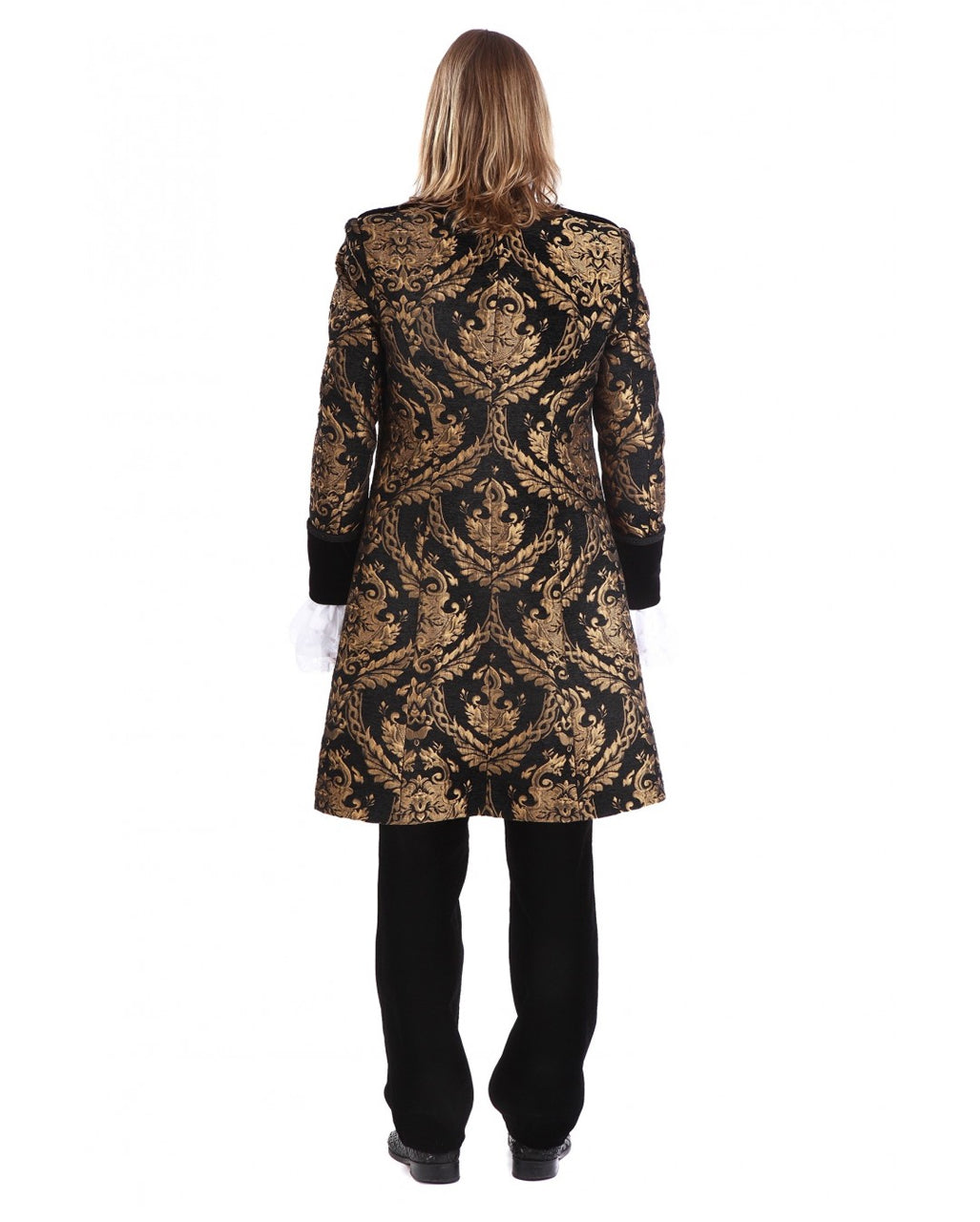 Gothic Aristokrat Herren Mantel Gold Brokat
