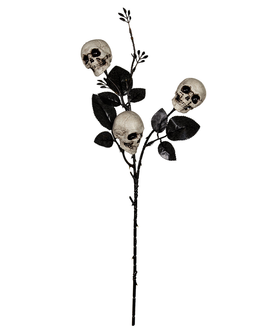 Gothic Deko Zweig mit 3 Totenköpfen 64cm
