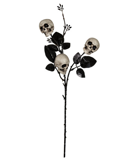 Gothic Deko Zweig mit 3 Totenköpfen 64cm