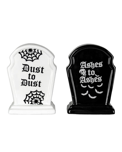 Gothic Grabstein Salz & Pfefferstreuer Set