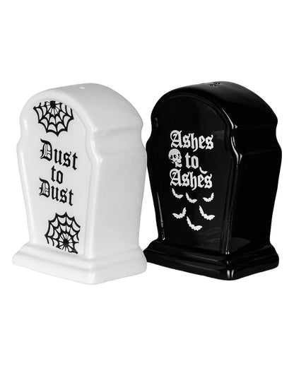 Gothic Grabstein Salz & Pfefferstreuer Set
