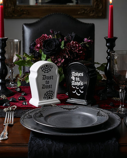 Gothic Grabstein Salz & Pfefferstreuer Set