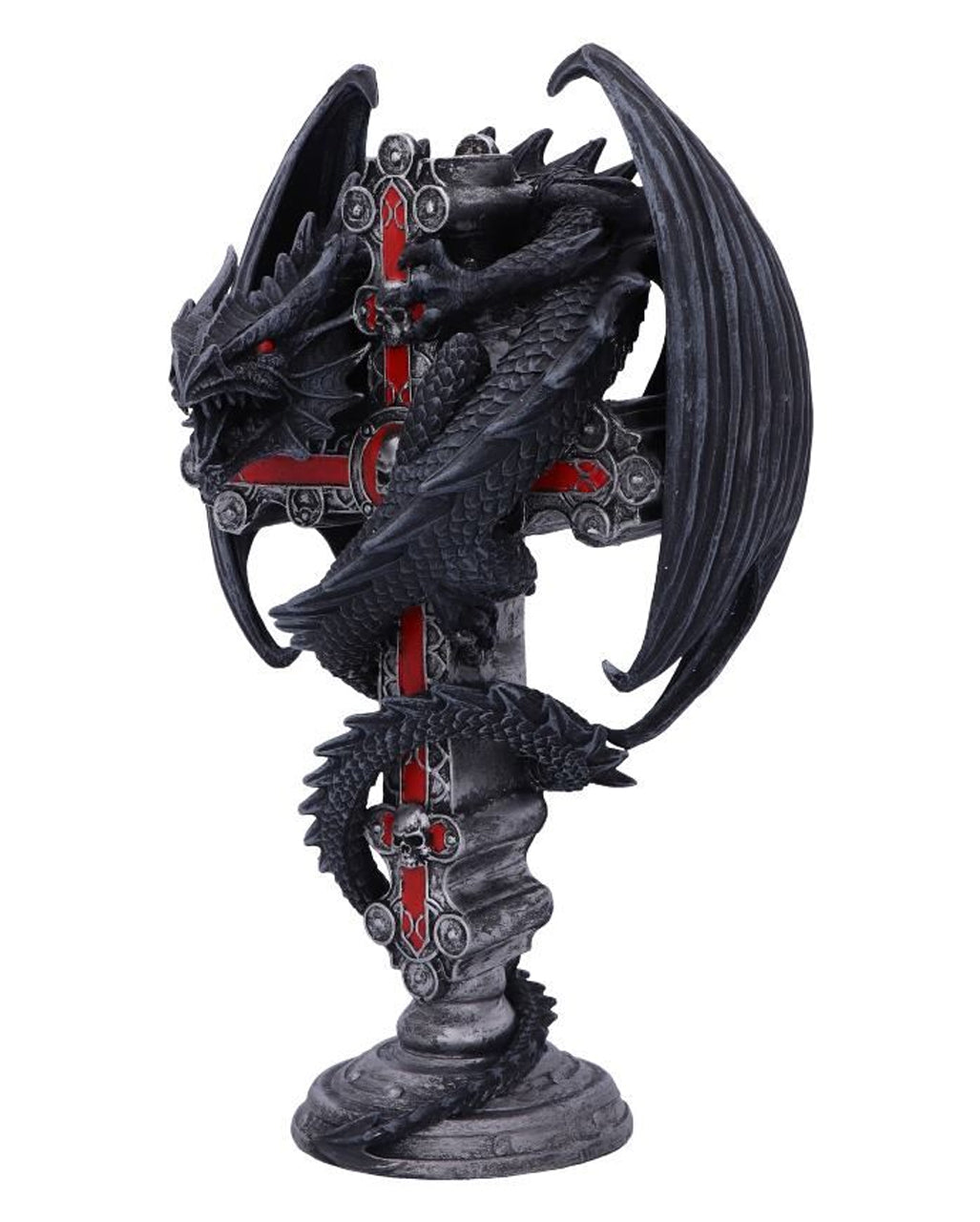 Gothic Drachen Kerzenständer 26,5cm