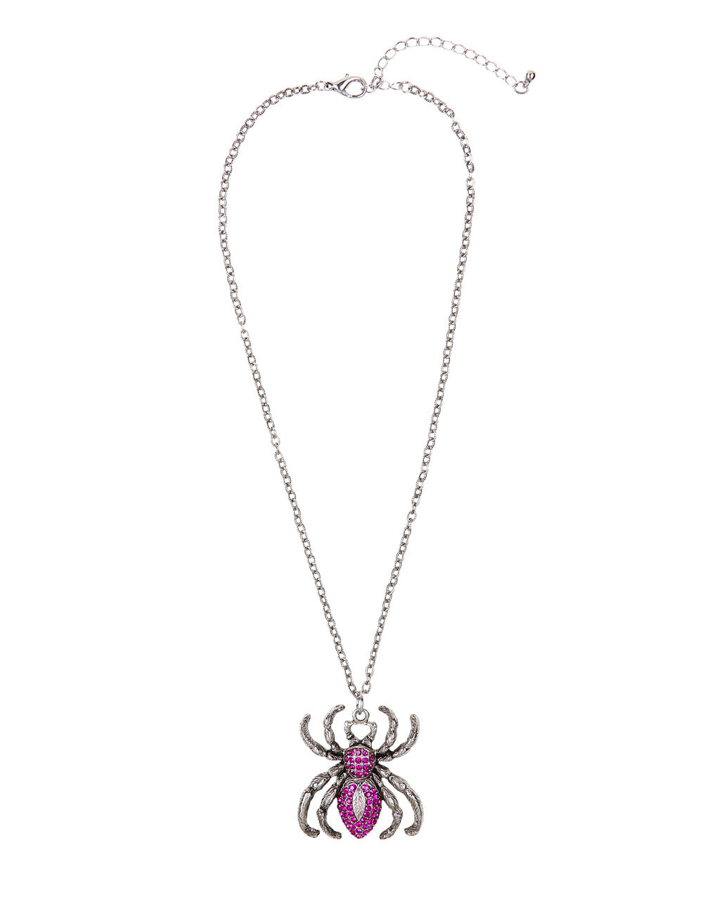 Gothic Halskette mit lila Strass Spinne