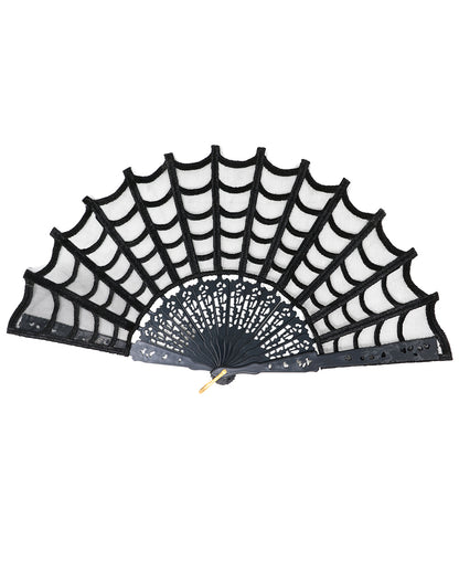 Gothic Handfächer - Spinnweben Design