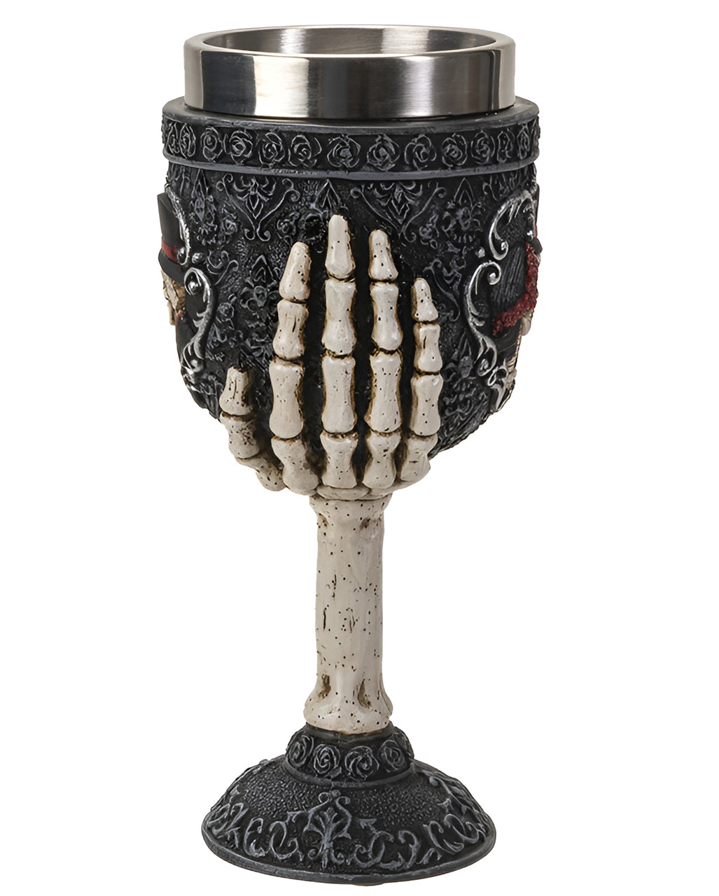 Gothic Kelch mit Skelett Liebespaar 18,5cm