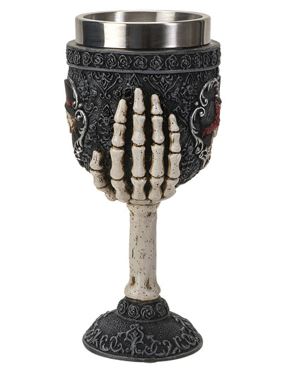 Gothic Kelch mit Skelett Liebespaar 18,5cm
