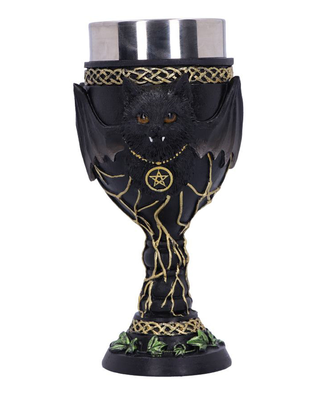 Gothic Trinkkelch mit Vampirkatze 17cm