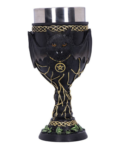 Gothic Trinkkelch mit Vampirkatze 17cm