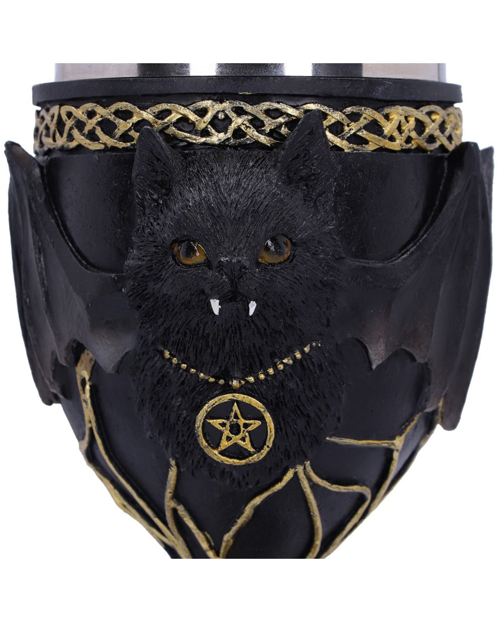 Gothic Trinkkelch mit Vampirkatze 17cm